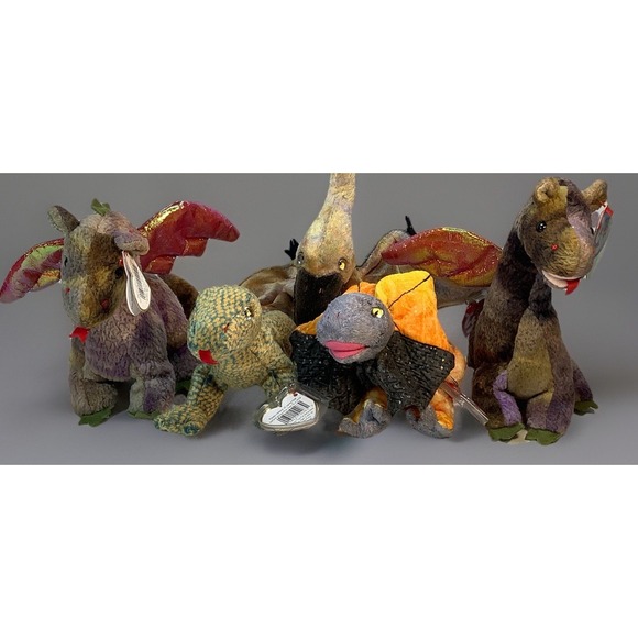 MNWT  5 TY Repitiles Dragons Beanie Babies Scorch Slayer Scaly Scorch Swoop - Picture 1 of 2